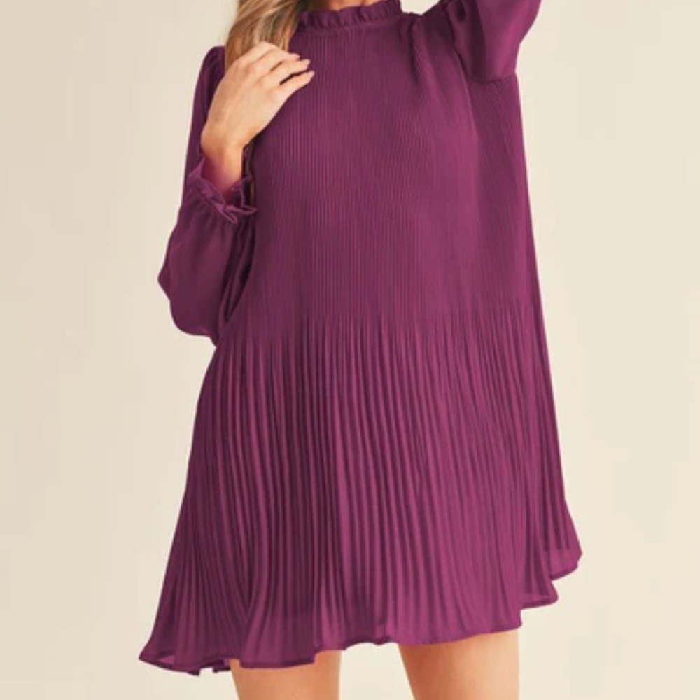 Zara Accordion Pleated Mini Dress